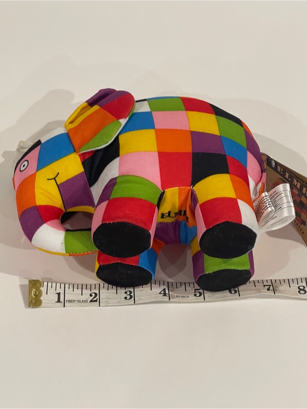 Elmer the Patchwork Elephant Plush Toy 1996 David McKee Tags Attached - Picture 9 of 10